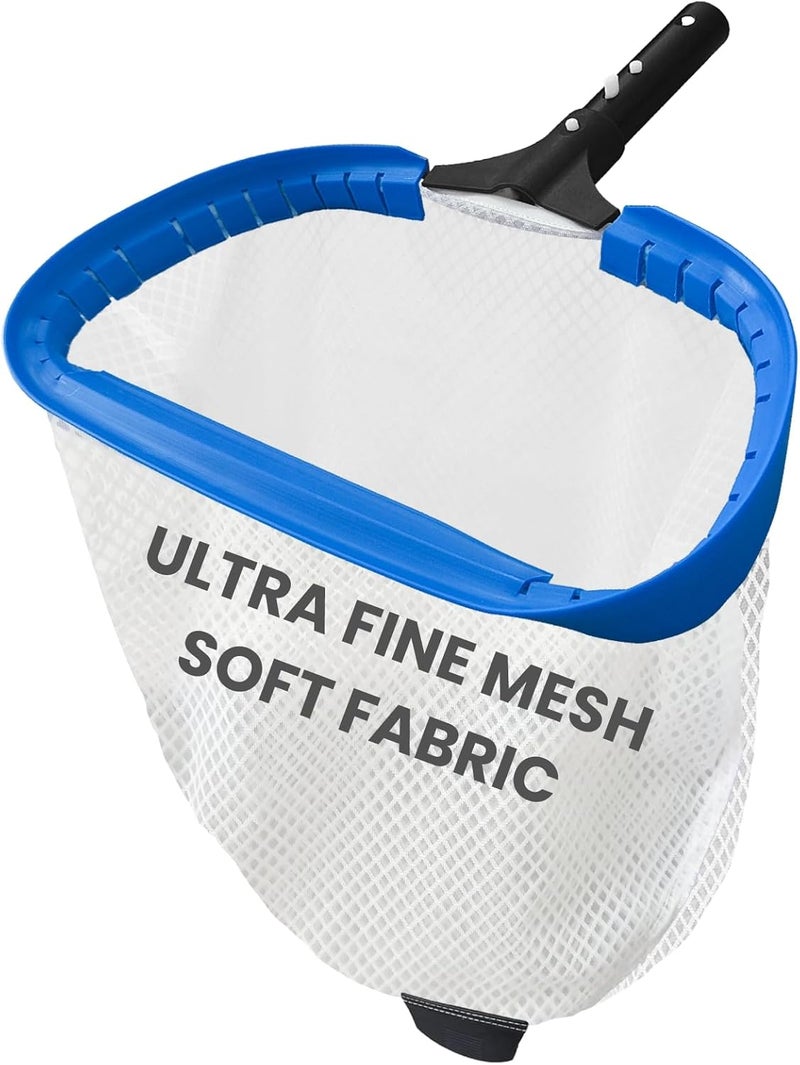 Poolvio 14" Pool Skimmer Net – Heavy Duty Leaf Net with Aluminum Frame with Diamond-Pattern Ultra-Fine Soft Mesh Bag – Pool Cleaning Tool for Leaves, Sand, Pollen & Small Debris (No Pole) - Image 1